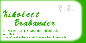 nikolett brabander business card